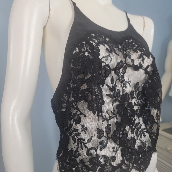La Perla all lace with silk details whimsigoth crop top and t back straps small - Picture 5 of 11
